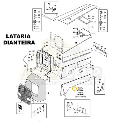 CHAPA LATERAL CANTO INFERIOR (LADO DIREITO) 4X2 - VALTRA 885 - 80321511