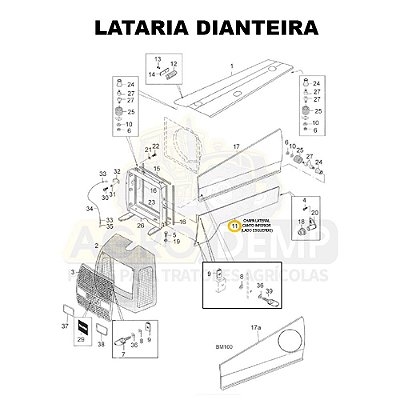 CHAPA LATERAL CANTO INFERIOR (LADO ESQUERDO) - VALTRA BM85 E BM100 GERAÇÃO 1 - 81895400