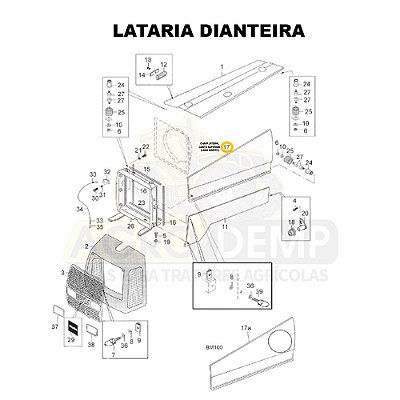 CHAPA LATERAL CANTO SUPERIOR (LADO DIREITO) - VALTRA BM85 E BM100 GERAÇÃO 1 - 81895100