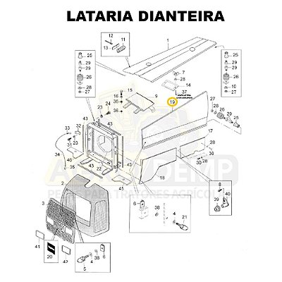 CHAPA LATERAL (LADO ESQUERDO) - VALTRA BH140 / BH160 / BH180 / BM120 / 1280R / 1580 E 1780 - 81926600