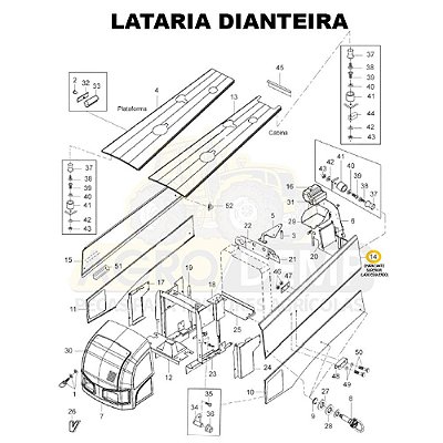 CHAPA CANTO SUPERIOR (LADO ESQUERDO) - VALTRA BH145 / BH165 / BH180 / BH185 / BH205 / 1280R E 1780 (GERAÇÕES 1 E 2) - 85061900