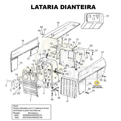 CHAPA LATERAL (LADO ESQUERDO) - VALTRA 685C / 685F / 785C E 785F - 83126600