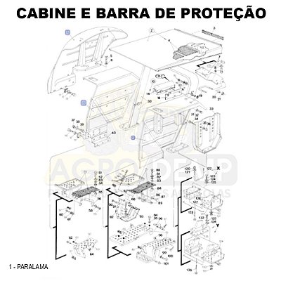 PARALAMA (LADO ESQUERDO) - FORD / NEW HOLLAND 4610 / 5610 / 6610 / 7610 E 7810 - E8NN16N393AA