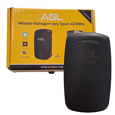 Módulo Garagem Izzy Open Agl Preto 433MHz/2 Canais