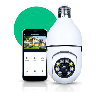 Câmera De Segurança Lâmpada IP Wifi Sensor Noturno
