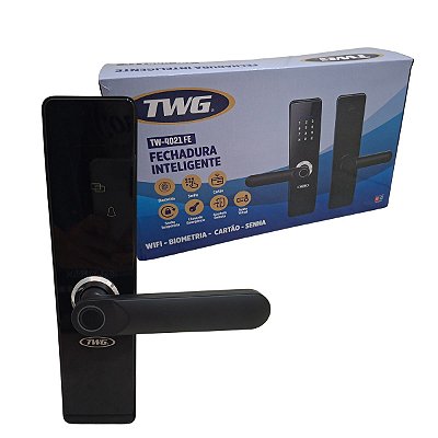 Fechadura Eletrônica De Embutir 4021 TWG Biometria Senha Chave Wifi