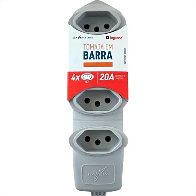 Tomada em Barra Desmontável 4X20A 2P+T Cinza Dn1730 Daneva