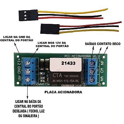 Placa Central Acionadora Para Trava, Luz, Sinaleira AGL