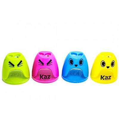 Apontador com Depósito com 2 Furos Carinhas Feliz e Bravo Kaz Ref: KZ8135