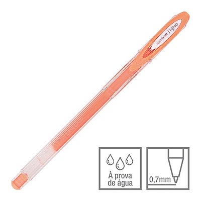 Caneta Gel Signo Laranja Pastel 0.7 mm Angelic Colour Uni-Ball Ref: UM-120AC