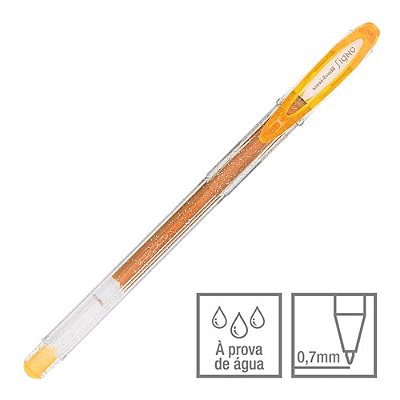 Caneta Gel Signo Ouro Glitter 0.7 mm Sparkling Uni-ball Ref: UM-120SP