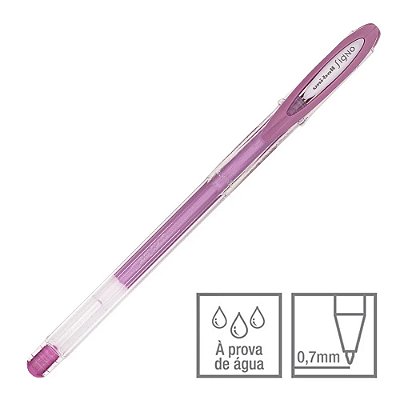 Caneta Gel Signo Rosa Metálica 0.7 mm Noble Metal Uni-ball Ref: UM-120NM