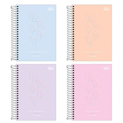 Agenda 2024 Happy Diária Cores Espiral Capa Dura M6 (14 X 20cm) 176 Folhas Tilibra Ref: 314234.