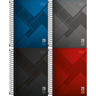 Agenda 2025 Zip Cores Diária Espiral Capa Dura M5 (12,9 X 18,7cm) 176 Folhas Tilibra Ref: 312371