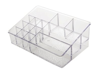 Organizador de Pincéis, Cosméticos e Acessórios Acrílico Cristal 8 x 22 cm Decor-Útil Ref: 330