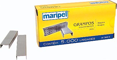 Grampo 26/6 Maripel com 5000 Unidades Galvanizado Ref: 5000G