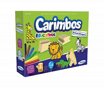 Carimbo Pedagógico Animais Selvagens para Colorir com 6 Peças Xalingo Ref: 5079-8