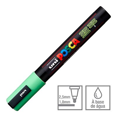 Caneta Marcador Posca 5 Verde Claro PC-5M 1.8 - 2.5 mm Uni