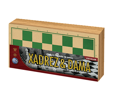 Jogo de Tabuleiro de Xadrez Peças de Plástico e Tabuleiro de Madeira Pais e Filhos Ref: 2908