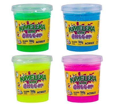 Slime Kimeleka Acrilex Glitter Cores 180g Ref: 05822