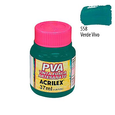 Tinta PVA Fosca 558 Verde Vivo 37 ml Acrilex