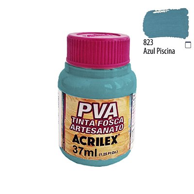 Tinta PVA Fosca 823 Azul Piscina 37 ml Acrilex