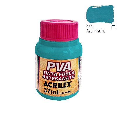 Tinta PVA Fosca 823 Azul Piscina 37 ml Acrilex