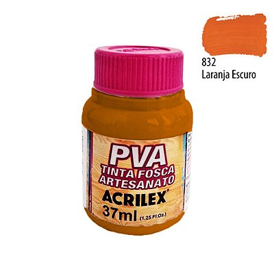 Tinta PVA Fosca 832 Laranja Escuro 37 ml Acrilex