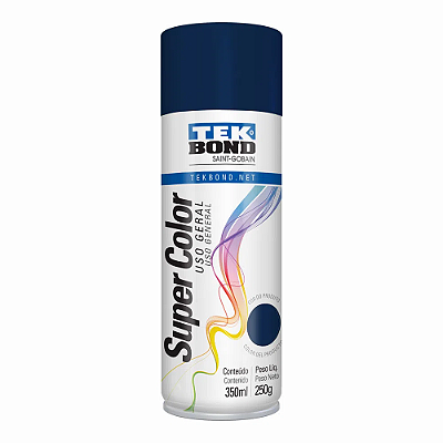 Tinta Spray Azul Escuro 350 ml 250 g Uso Geral Super Color TekBond