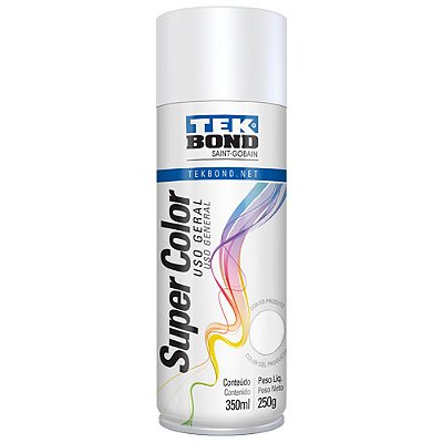 Tinta Spray Branco Fosco 350 ml 250 g Uso Geral Super Color TekBond