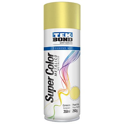 Tinta Spray Dourado Metálico 350 ml 250 g Super Color TekBond