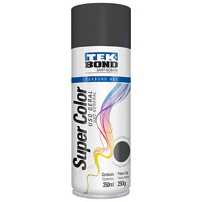 Tinta Spray Grafite 350 ml 250 g Uso Geral Super Color TekBond