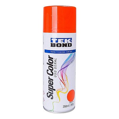 Tinta Spray Laranja 350 ml 250 g Uso Geral Super Color TekBond