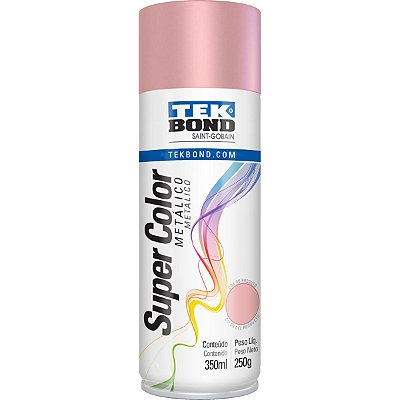 Tinta Spray Rosa Millennial Metálico 350 ml 250 g Super Color TekBond