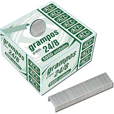 Grampo 24/8 ACC com 5000 Unidades Galvanizado Ref: 9.24.12.24-2