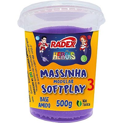 Massa de Modelar Radex Softplay 9771 - Violeta 500 g Ref: 9709