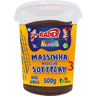 Massa de Modelar Radex Softplay 9770 - Marrom 500 g Ref: 9706