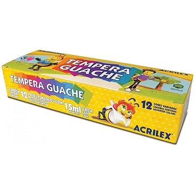 Tinta Guache Acrilex Abelhinhas 12 Cores 15ml Cada Ref: 02012