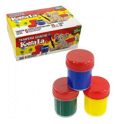 Tinta Guache Koala com 6 Cores 15 ml cada Ref: 0040