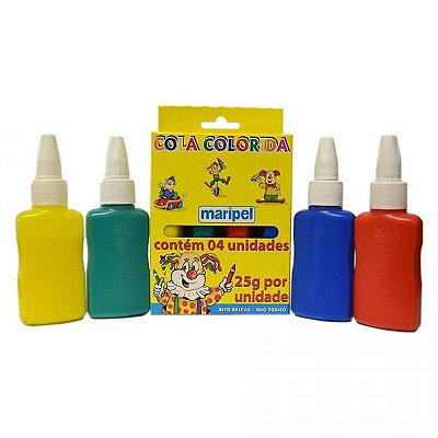 Cola Colorida (Plástica) Maripel Com 4 Cores 25g Cada Ref: 4004