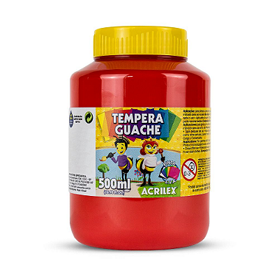 Tinta Guache Acrilex Abelhinha 507-Vermelho Fogo 500ml Ref: 02050