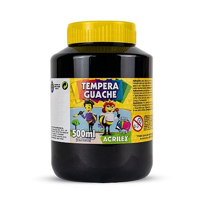 Tinta Guache Acrilex Abelhinha 520-Preto 500ml Ref: 02050