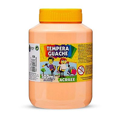 Tinta Guache Acrilex Abelhinha 538-Amarelo Pêssego 500ml Ref: 02050