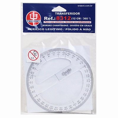 Transferidor Acrílico 360º 12 cm Trident Ref: 8312