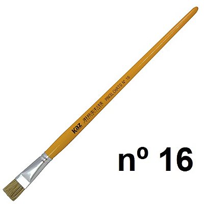 Pincel 815 - 16 Chato Cerda Natural Kaz