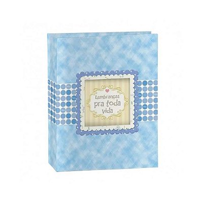 Álbum Fotográfico 10 x 15 cm Tema Lembranças Pra Toda Vida Azul com 200 fotos Yes Ref: AIB2019_AZ_