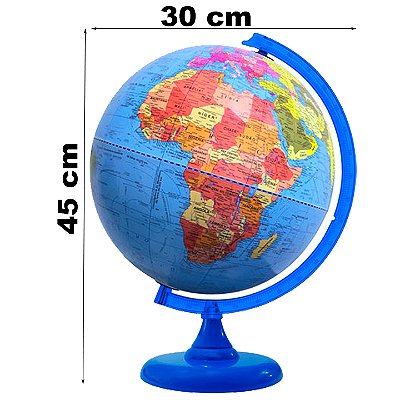 Globo Terrestre Continental Político Plástico Base Azul 30 cm Libreria