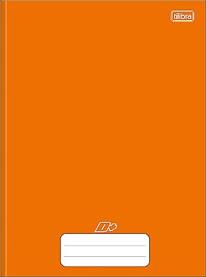 Caderno Universitário D Mais Laranja Brochura Capa Dura 96 folhas Tilibra Ref: 317331