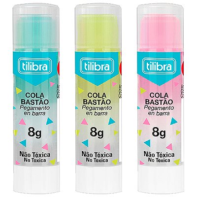 Cola Bastão 8 g Transparente Colorida Tilibra Ref: 314692