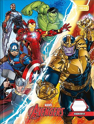 Caderno De Caligrafia Universitário Avengers Assemble Brochura Capa Dura 40 Folhas Tilibra Ref: 149977